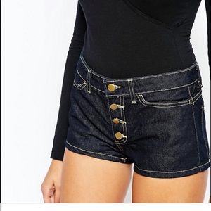American apparel mid rise button up shorts